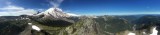 Panoramic view of Mount Rainier from the summit of Skyscraper Mtn.
